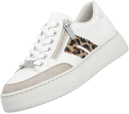 Rieker dames leren sneaker wit/beige