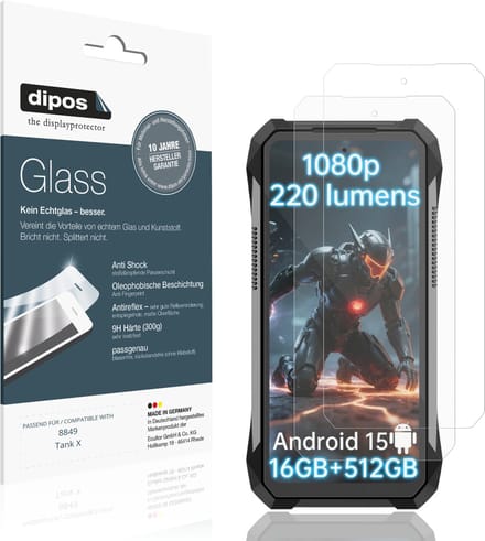dipos – 2x Matte Pantserfolie geschikt voor 8849 Tank X | 9H Screenprotector