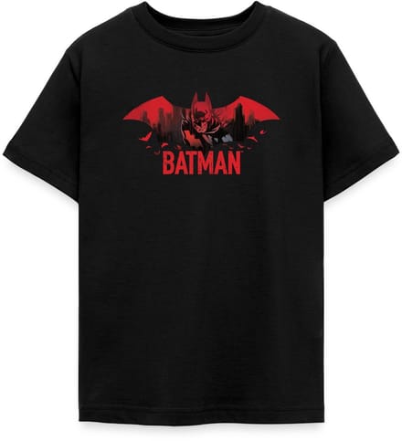 Batman Met Vleermuizen En Rood Batman-Logo T-Shirt Tiener