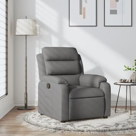 vidaXL - Relaxfauteuil - Donkergrijze - Stof