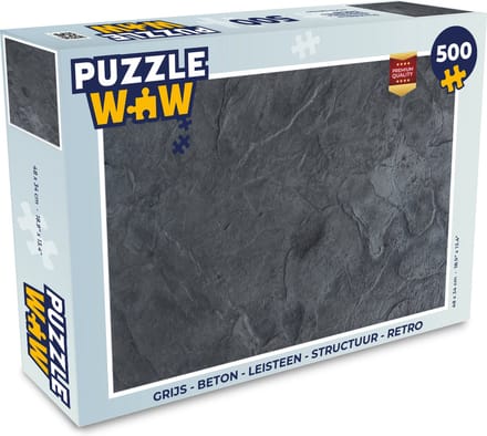 Puzzel Grijs - Beton print - Leisteen - Structuur - Retro - Legpuzzel - Puzzel 500 stukjes