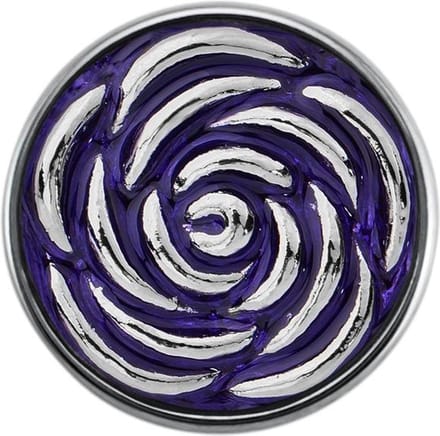 Quiges - Dames Click Button Drukknoop 18mm Bloem Roos Paars - EBCM337