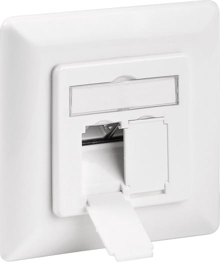 Goobay CAT 6 inbouwdoos, Signaalwit RAL 9003, 2x RJ45, afgeschermd, klemmenstrook voor IDC-montage zonder gereedschap