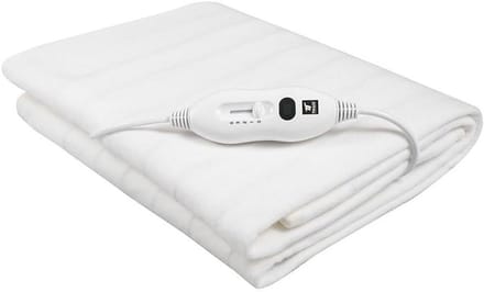Elektrische bedwarmer - Verwarmde deken - Warmte therapie - Wasbaar met controller - 150 x 80 cm - Wit