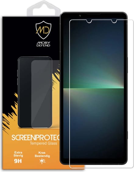 MobyDefend Screenprotector - Geschikt voor Sony Xperia 5 V - Case-Friendly Screensaver - Gehard Glas