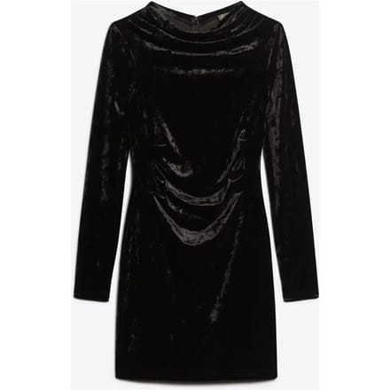 Superdry - Fluwelen mini-jurk met lange mouwen - Dames - Jurken