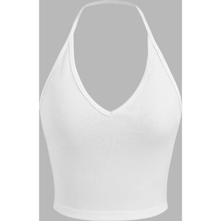 Halter Neck Jersey Crop Top