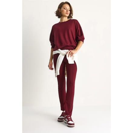 Getailleerde Lange Mouw Crew Neck Twee-delige Set