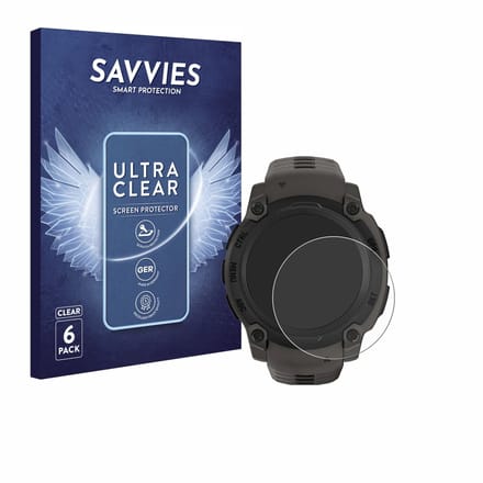 Savvies - Screenprotector voor Garmin Instinct E (40 mm) - Folie Beschermfolie transparant 6 Stuks