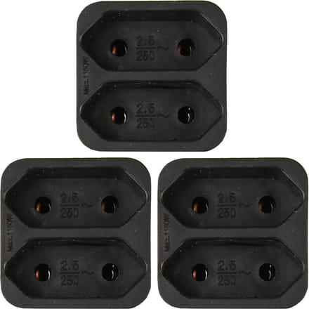 Benson Stopcontact splitter - 3x - duo - zwart - voor 2 platte stekkers - verdeelstekkers