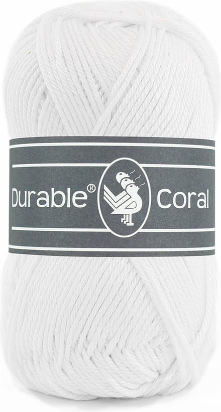 Durable Coral - Haakkatoen van 100% gemerceriseerd katoen - 310 White
