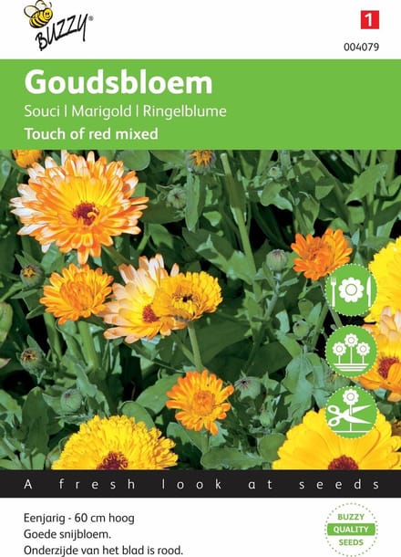 Buzzy® - Goudsbloem Touch of Red Mix (Calendula officinalis)