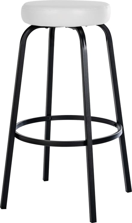 CLP Kamari Barkruk - met metalen frame - met voetsteun - mat zwart/wit