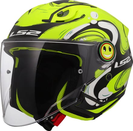 LS2 OF622 Funny II Glup H-Vis Geel Kinder Jethelm - Maat L - Helm