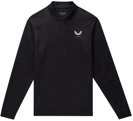 Castore Club Classic Aop Debossed Sweatshirt Met Halve Rits Zwart XL Man