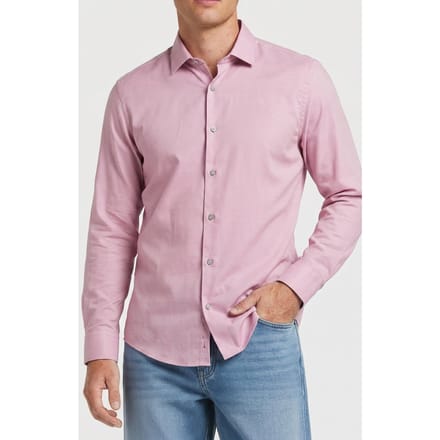Calvin Klein Slim Essential Poplin St Brick Red Größe: 44 | Business hemden Outlet | Herren | Rot