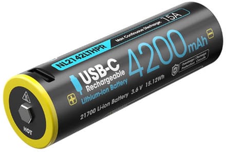Nitecore NL2142LTHPR USB Oplaadbare 21700 Li-Ion batterij 4200mAh