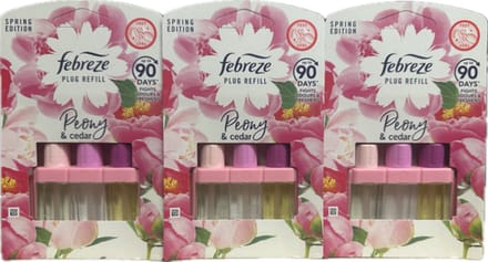 Febreze Luchtverfrisser navulling 3Volution Peony & Cedar 3 x 20 ml