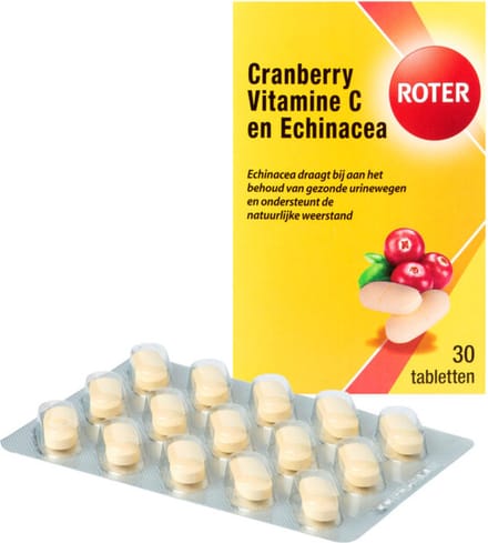 Roter Cranberry Vitamine C en Echinacea - 4 x 30 tabletten - Voordeelverpakking