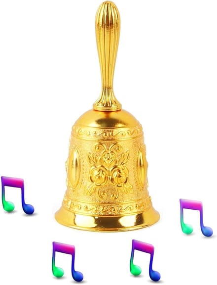 Handbel Goud - Dienstbel Bel - Service Meldingen - Zink Legering - 11.5 cm Hoog - Goud
