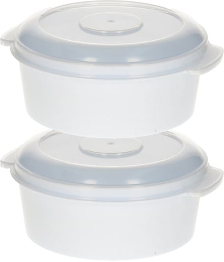 Plastic Forte Magnetronschaal - 2x - 500 ml - wit/transparant - kunststof - BPA vrij
