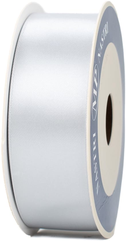 Satijn Lint - 40 mm - Zilver - Glanzend decoratielint - 25 meter