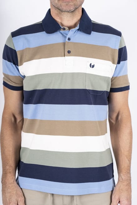 Pre End Poloshirt - multi stripes - regular fit - Maat L