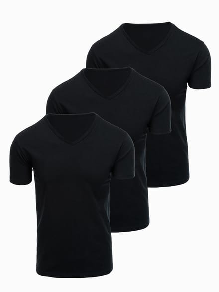 OMBRE T-shirt - Regular Fit - Korte Mouw - Effen Zwart M