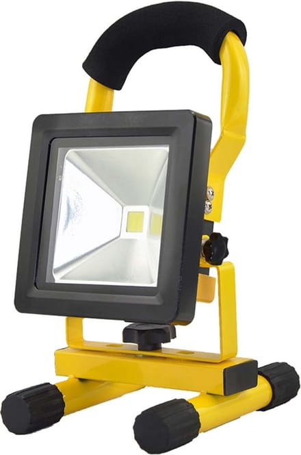 Oplaadbare LED bouwlamp op accu - 10 Watt - Met grondstandaard