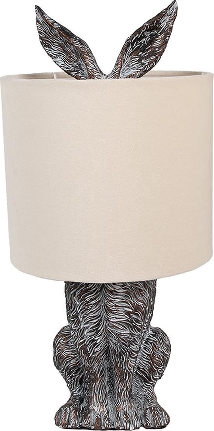 Clayre & Eef Tafellamp Konijn Ø 20x43 cm Bruin Beige Polyresin