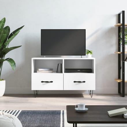 TV-lowboard - Dressoir Kast - Woonkamer Opbergen - Moderne Loft Stijl - 80 x 36 x 50 cm - Wit