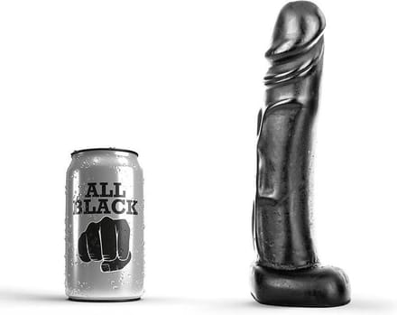 All Black Zwarte realistische dildo -22 cm