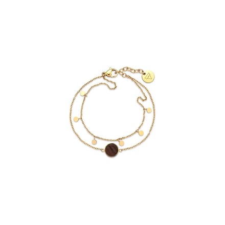 Kerbholz Dames Armband edelstaal / hout One Size Goud 32021754