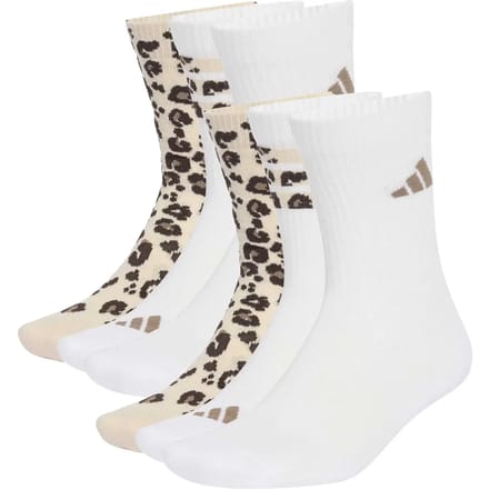 3 paar Adidas dames sokken met panterprint - Wit - Maat 40/42