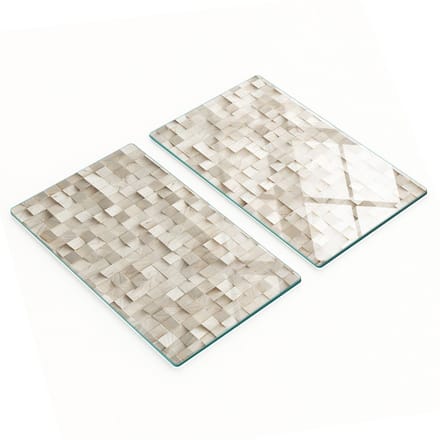 Multifunctionele decoratieve keukenplanken van gehard glas en hout, 2x30x52 cm