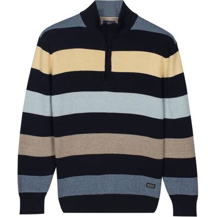 Baileys Trui Half Zip Knit Two-Tone Multi Stripe Maisgeel / male