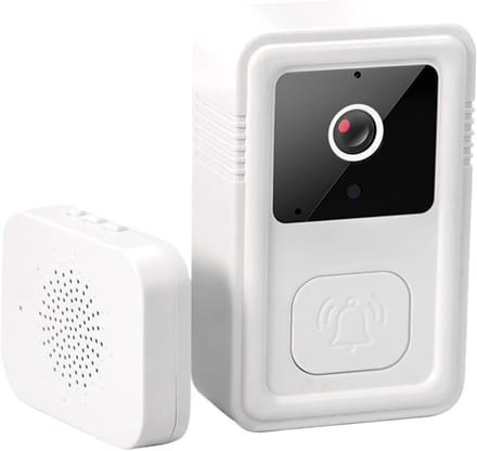 Videodeurbelcamera - Slimme wifi-deurbel - Huisbeveiliging - Weerbestendig ontwerp - 17.8 x 10 x 3.2 cm - Wit