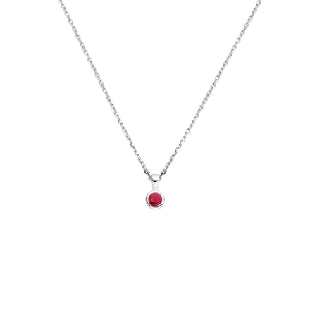 Collier Met Geboortesteen 41 + 4 Cm Zilver Gerhodineerd