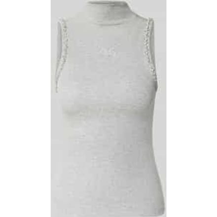 slim fit top van katoenmix