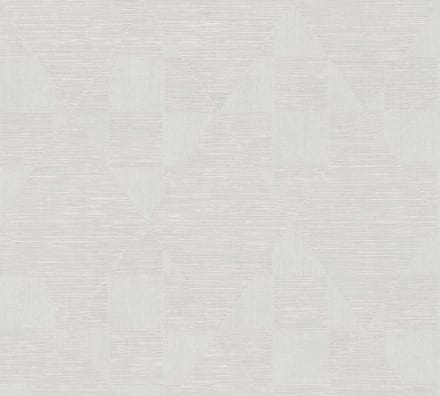 GLANZEND GEOMETRISCH BEHANG | Vierkantjes & Driehoekjes - wit grijs - A.S. Création Titanium 3