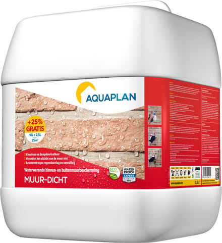 Aquaplan Muurdicht - waterafstotende coating - 12,5 liter