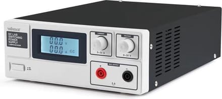 Velleman Laboratoriumvoeding, schakelend, regelbaar, 0-30 VDC/0-30 A, stroombegrenzing, kortsluitbestendig, lcd-scherm, grijs