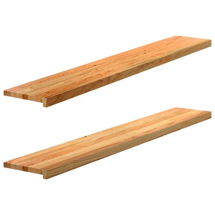 vidaXL - Vensterbanken - 2 - st - 160x25x2 - cm - massief - eikenhout - lichtbruin