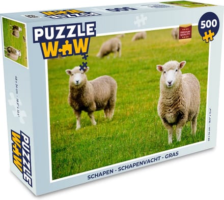 Puzzel Schapen - Schapenvacht - Gras - Legpuzzel - Puzzel 500 stukjes