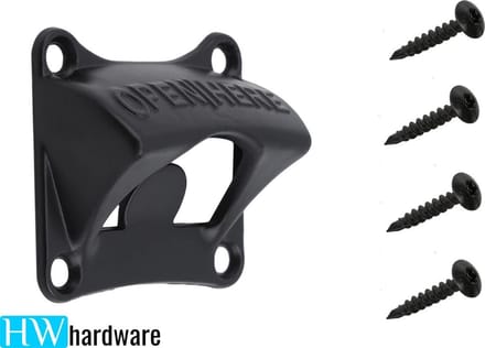 Flesopener voor aan de muur in zwart look