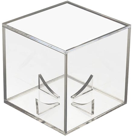 Dailygoods- Honkbaldoos Transparant - Vitrine Doos - Acryl - Souveniropslag - Professionele Presentatie - 8x8x8cm