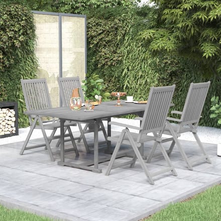 vidaXL - 5-delige - Tuinset - massief - acaciahout