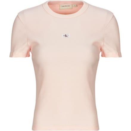Calvin Klein Jeans  T-shirt Korte Mouw WOVEN LABEL RIB FITTED TEE