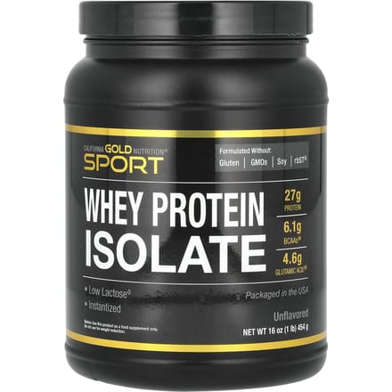 Sport, Wei-eiwitisolaat, Zonder smaak, 454G (1 pond)