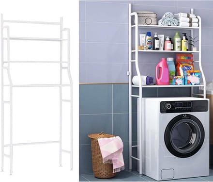 Wasmachine Plank - Badkamer Organizer - Ruimte Besparen - 3 Niveaus - Niet Gespecificeerd - Wit